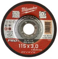 Отрезной диск по камню MILWAUKEE CC 42/115х3мм PRO+ 4932451499