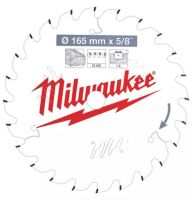 Пильный диск MILWAUKEE для циркулярной пилы по дереву 165x15.87x1.6x24 4932471311